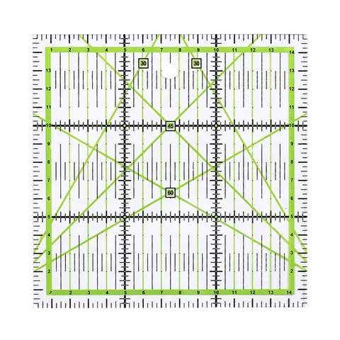 Ruler Knitting Clear Scale Sewing Aligned Template Accessory Needlework Manual Drawing Tool Yellow Square