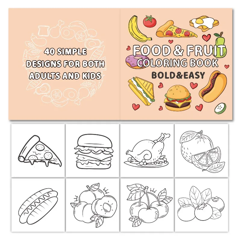 Coloring Book Exercise Intelligence Painting Coloring New Coloring Book Custom Food Inspiration Fruit Doodle Book 3