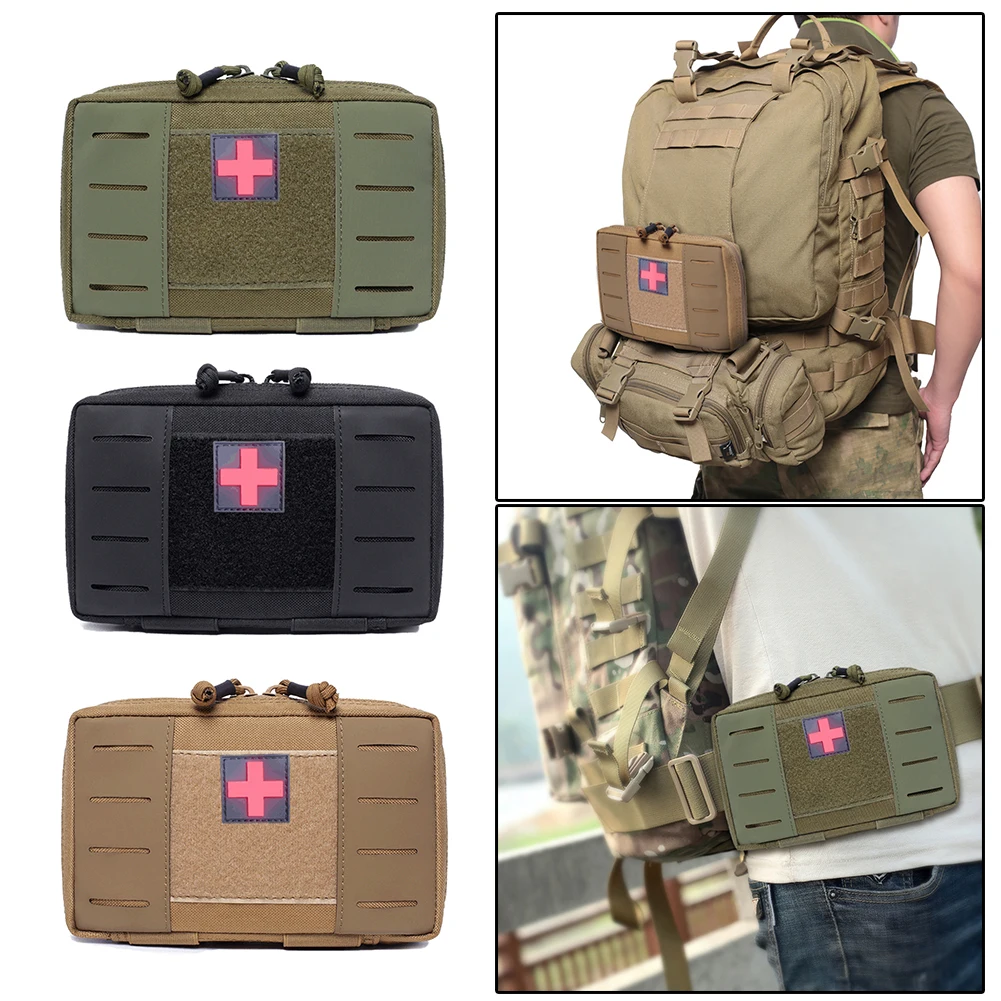 

LUC Survival First Aid Pouch with Molle System, 1000D Oxford Tactical Medical Bag for Hunting Climbing