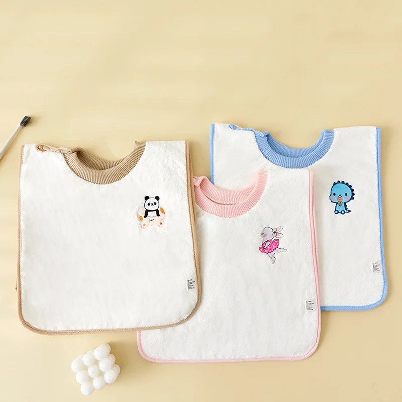 Children Kawaii Waterproof Towel Collar Bib Multifunctional Baby Bibs Burp Cloths Kids Cute Cartoon Animal Washing Face Towel