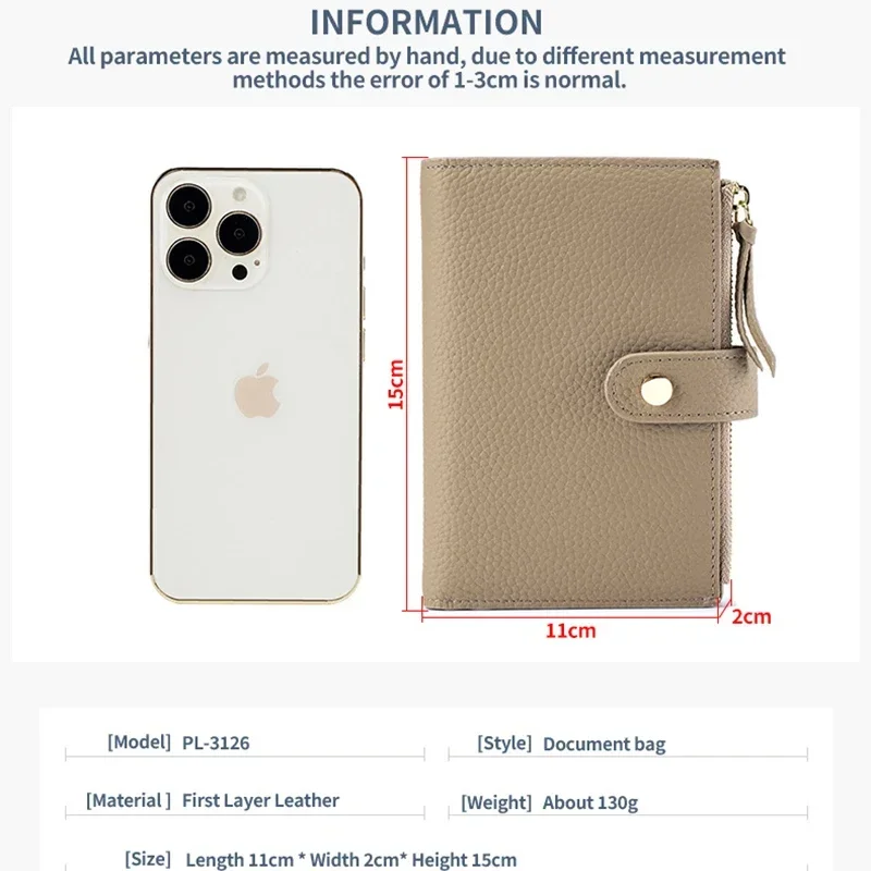 Small Wallet for Women Genuine Leather Bifold Multi Mini Card Holder Organizer Purse Ladies Short Wallet with Passport ID Window