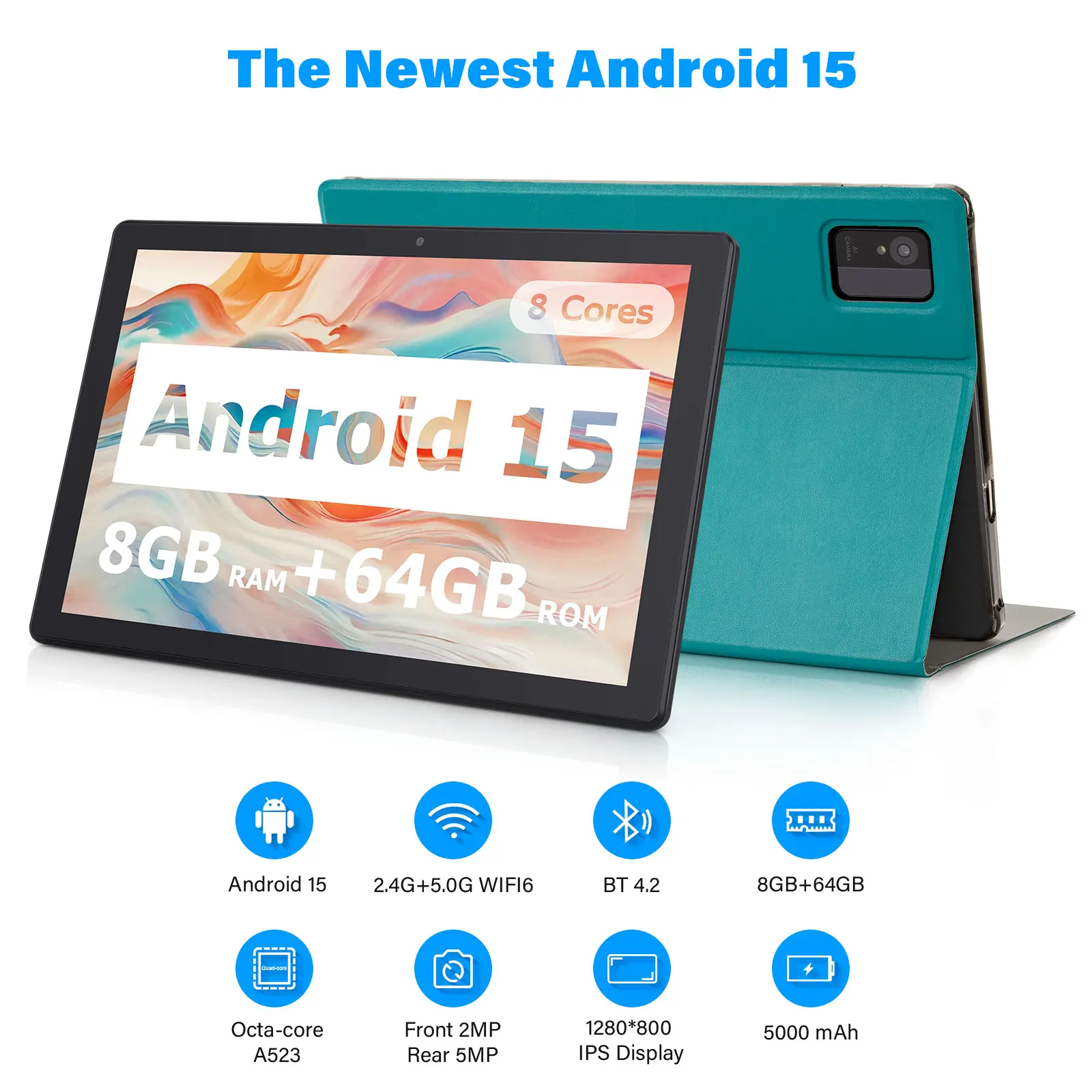 ANRY 2025 10.1 Inch 5G Wifi A523 Tablet Android 15 8GB(4+4Expand) RAM+64GB ROM HD Display 5000Mah Dual Camera Octa-core Tablets 2