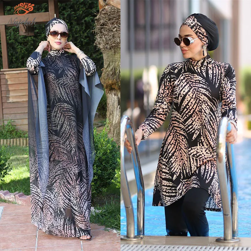 Muslim Modest Swimwear Women Hijab Swimsuit Swimming Suit Cover Ups