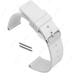 Universal Waterproof Silicone Watch Band - Vibrant Strap for 16mm (White)