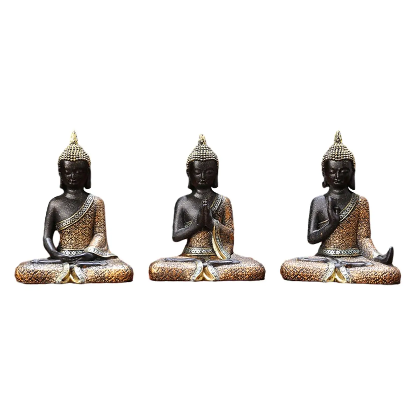 

3 шт. статуи Будды на сиденье, домашний декор, настольное украшение для стола, для дома и офиса