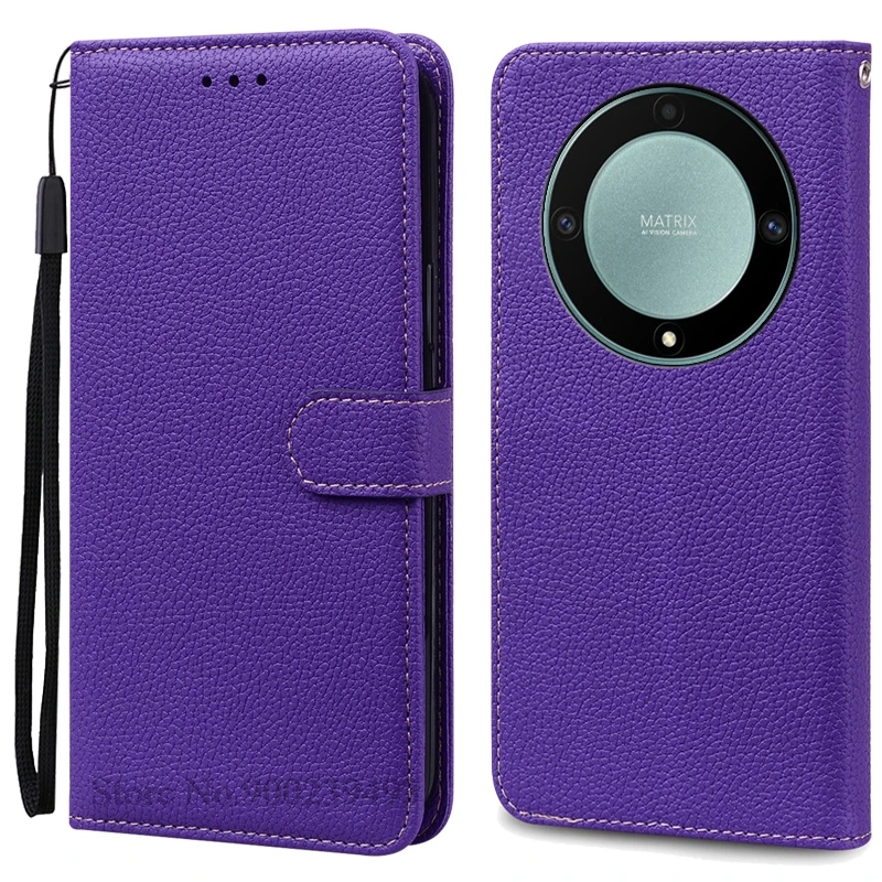 Luxury Leather Flip Wallet Cover for Honor X9A 5G - Premium Silicone Protection