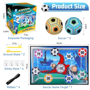 VATOS Football Ball Game Set for Kids Indoor Outdoor Soccer Train Sport Game Foldable Toys for 3 4 5 6 7 8 Years Old Boys Girls 2
