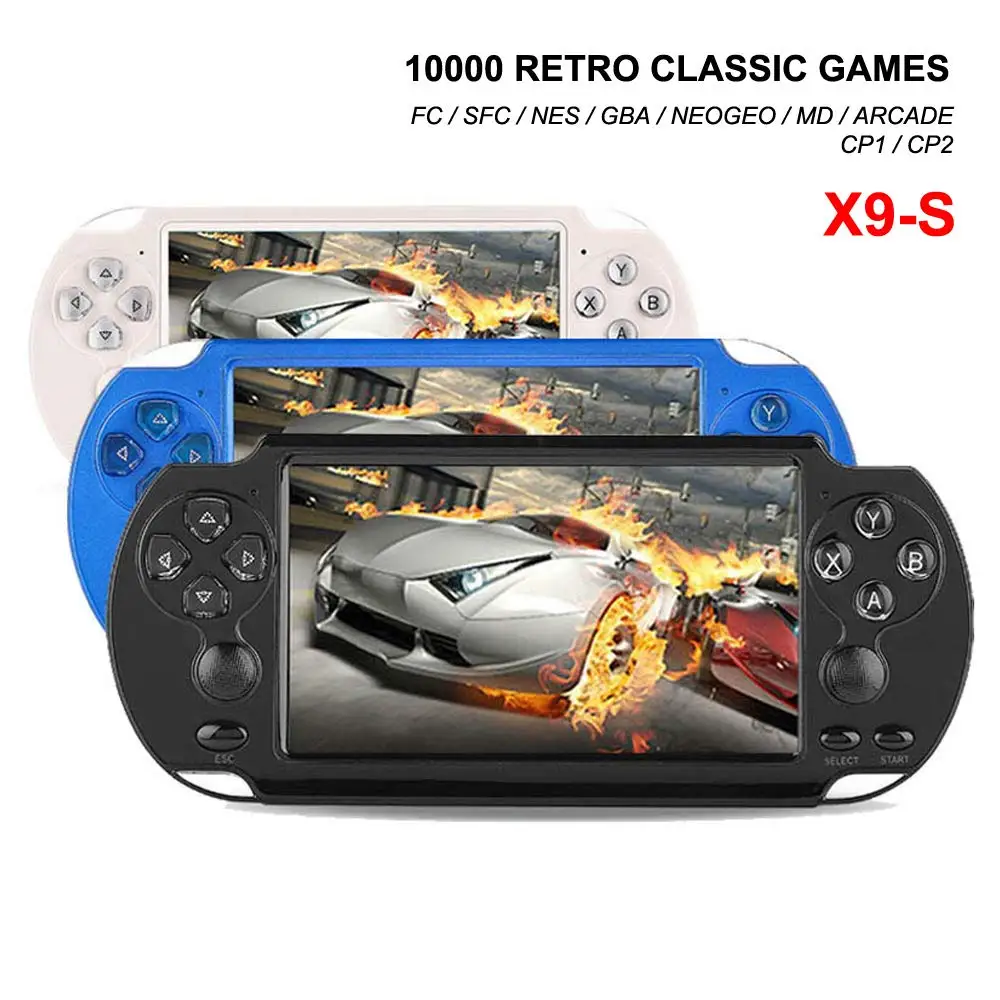 

New X9S 5.1Inch Screen Handheld Game Player 8G Dual Joystick Built-in 10000 Games GBA Video Game Console for Kids Gifts