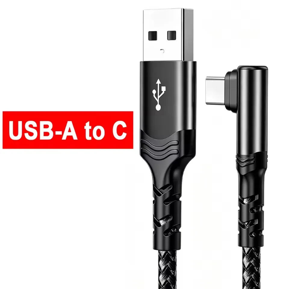 100W Fast Charging Elbow USB-C to USB-C Data Cable - Available in 1m, 2m, and 3m