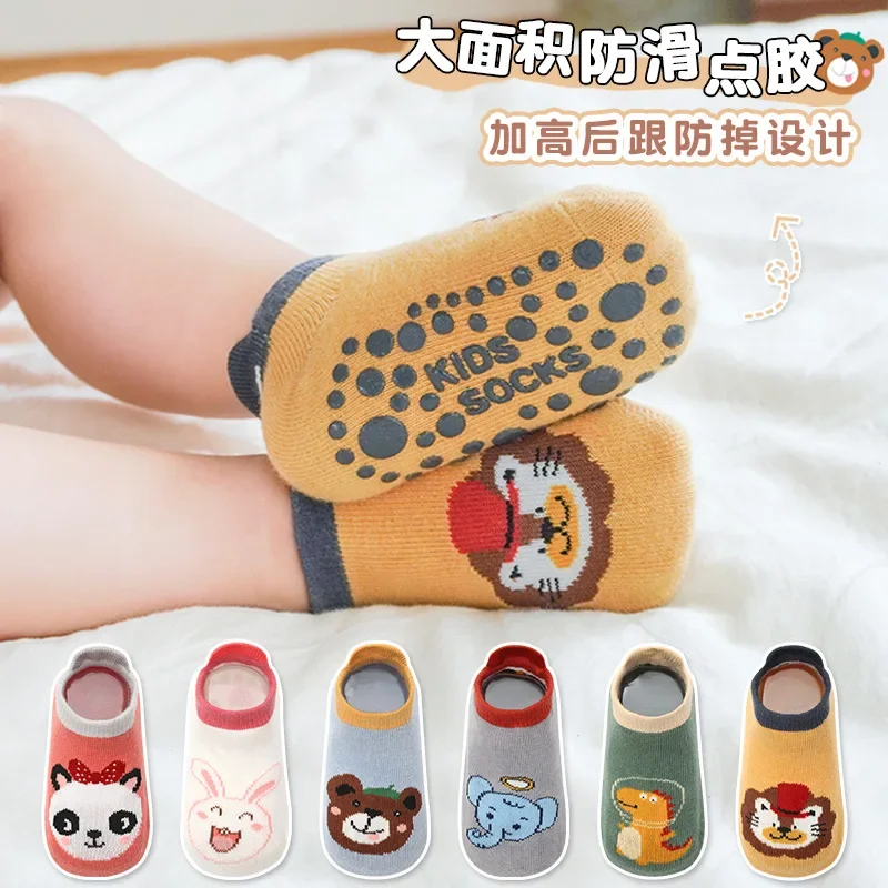 

Winter Spring Anti Slip Baby Socks Cute Cartoon Animal Letter Print Toddler Kids Floor Socks Rubber Soles Baby Boy Girl Socks