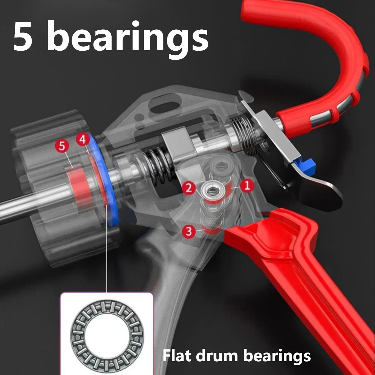 5 Bearing Soft Glue Gun Structure Silicone For Cylinder Mounting Adhesive Labor-saving Glue Gun