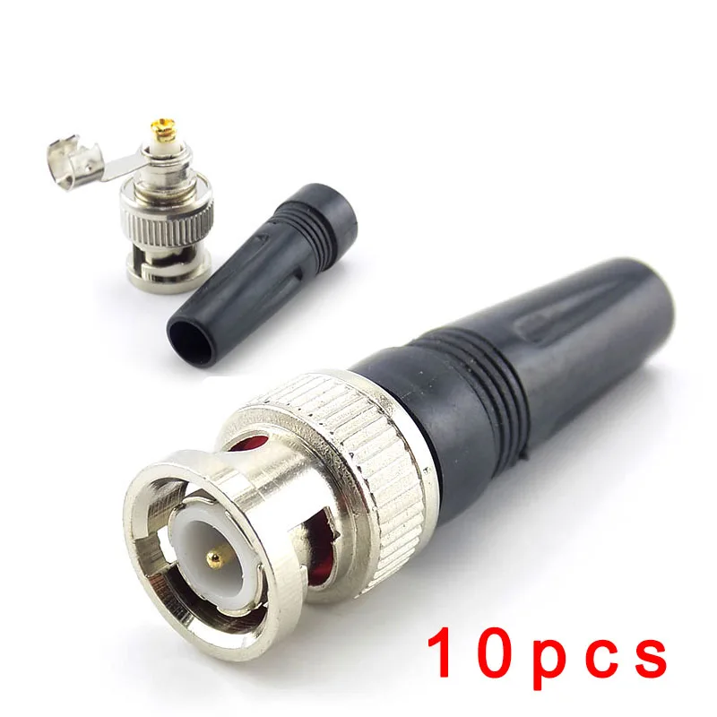 

10pcs BNC Connector Male Plug Adapter Twist-on Coaxial RG59 Cable For CCTV Camera Video/AUDIO Connector