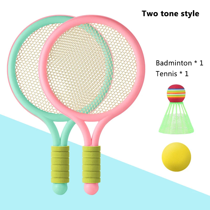 Sosoport 1 Conjunto Jogo De Tênis Infantil Raquete De Badminton Infantil  Peteca De Badminton Conjunto De Mini Badminton Rolha De Badminton Plástico