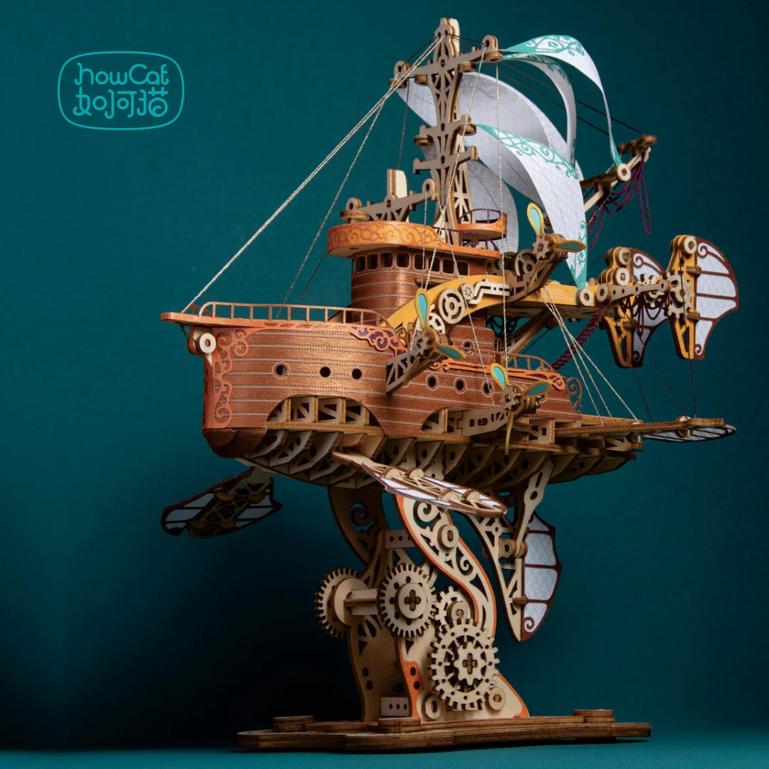 Puzzle 3D in legno del villaggio autunnale