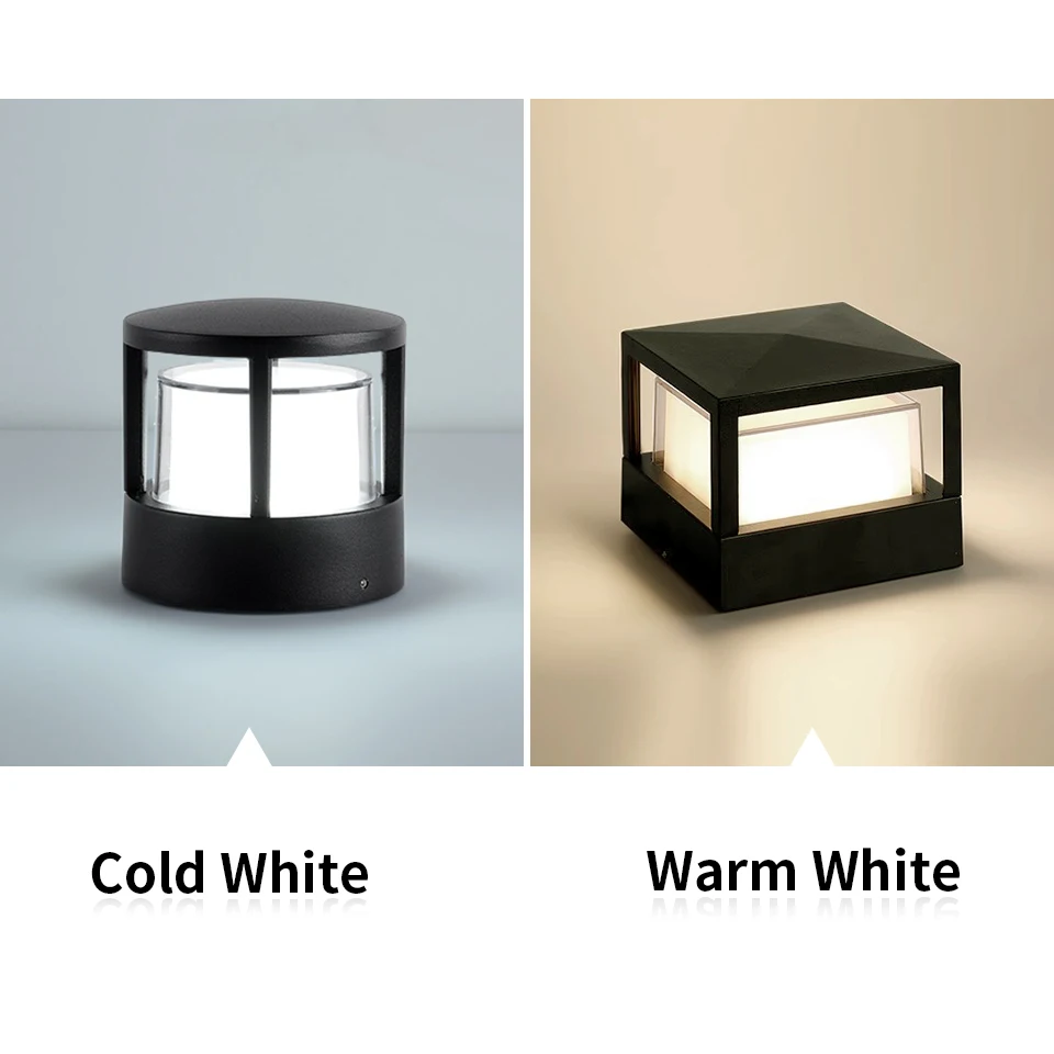 LED 벽 램프 센서, ABS 소재, 차가운 흰색, 따뜻한 흰색, PC 전등갓, 방수, 야외 장식, 6W, 12W, 85-265V