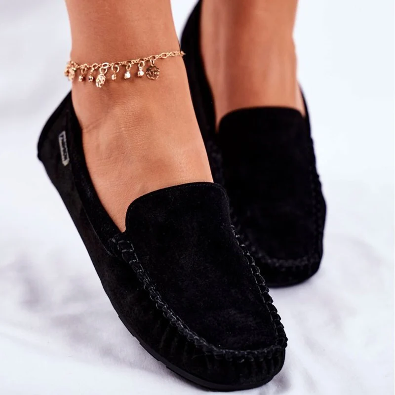 Women Moccasins Shoes Ladies Slip On Loafers Casual Comfort Woman Sewing Suede Flats Female Soft Bottom Lightweight New
