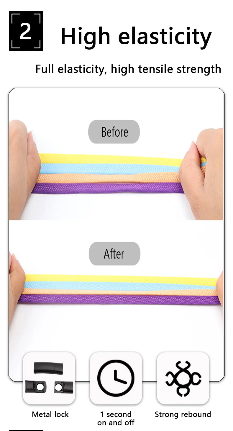 Neue Magnets chloss Schnürsenkel ohne Krawatten Kinder Erwachsene elastische Schnürsenkel Turnschuhe 8mm dicke Wohnungen keine Krawatte Schnürsenkel Schuhe Zubehör – Detail 5