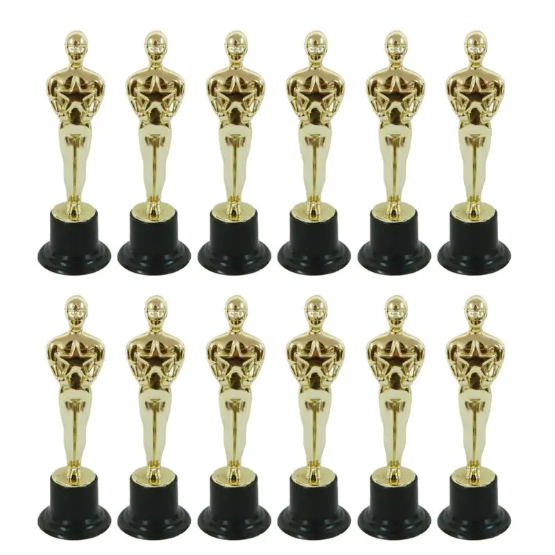 12Pcs Oscar Statuette Mold Reward the Winners Magnificent Trophies spherical trophy ornament crafts miniature ornament miniature figurines resin crafts resin ornaments in Ceremonies
