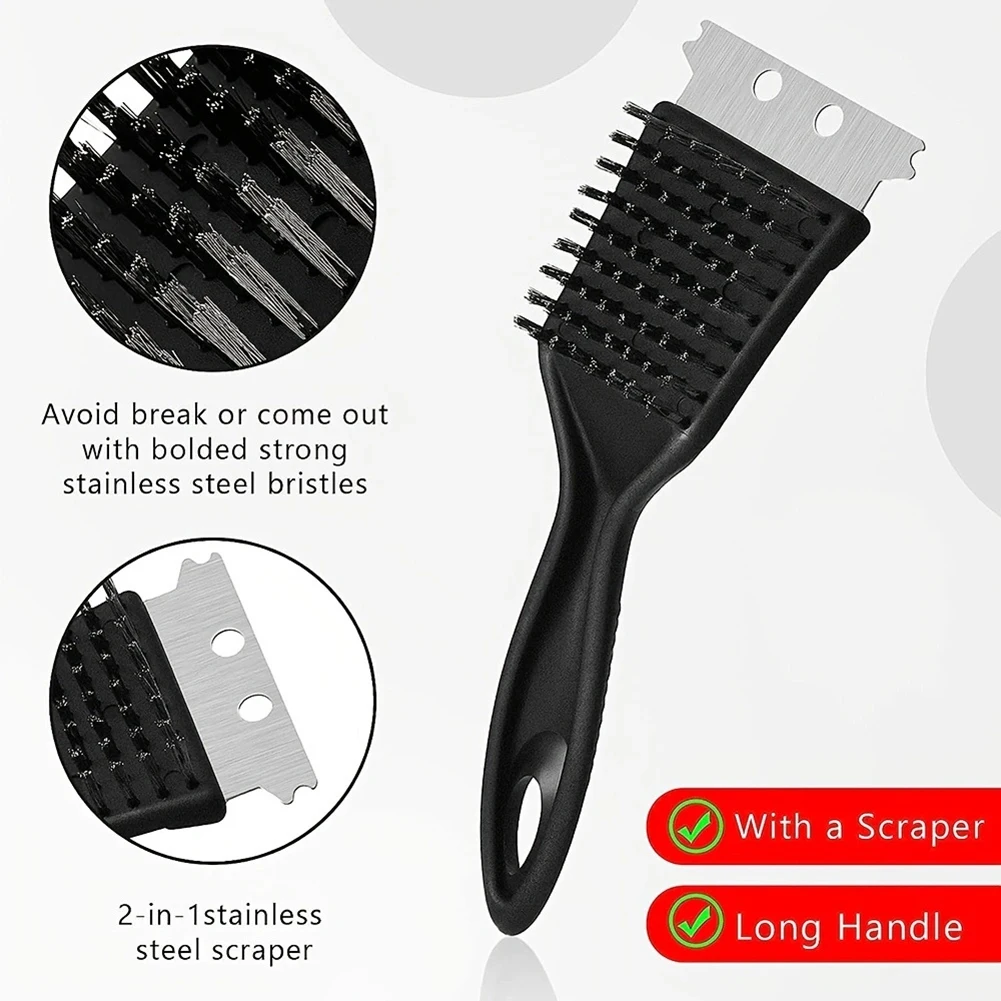 Barbecue Cleaning Tools 6/1pcs Barbecue Cleaning Brush 8" Stainless Steel Wire Bristles For Various Grills Charcoal Porcelain Home Party Accessories grill brush cleaning brushes