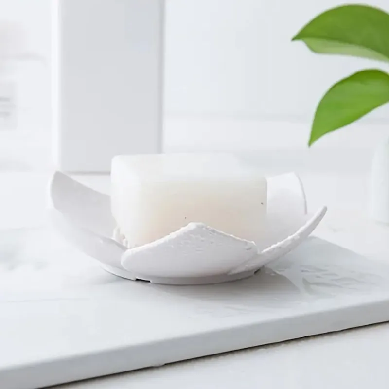 Lotus Shower Steamer Tray, Silicone Soap Rack, Drainage Bathroom Accessories Counter, Small, Practical Convenient for Home Use