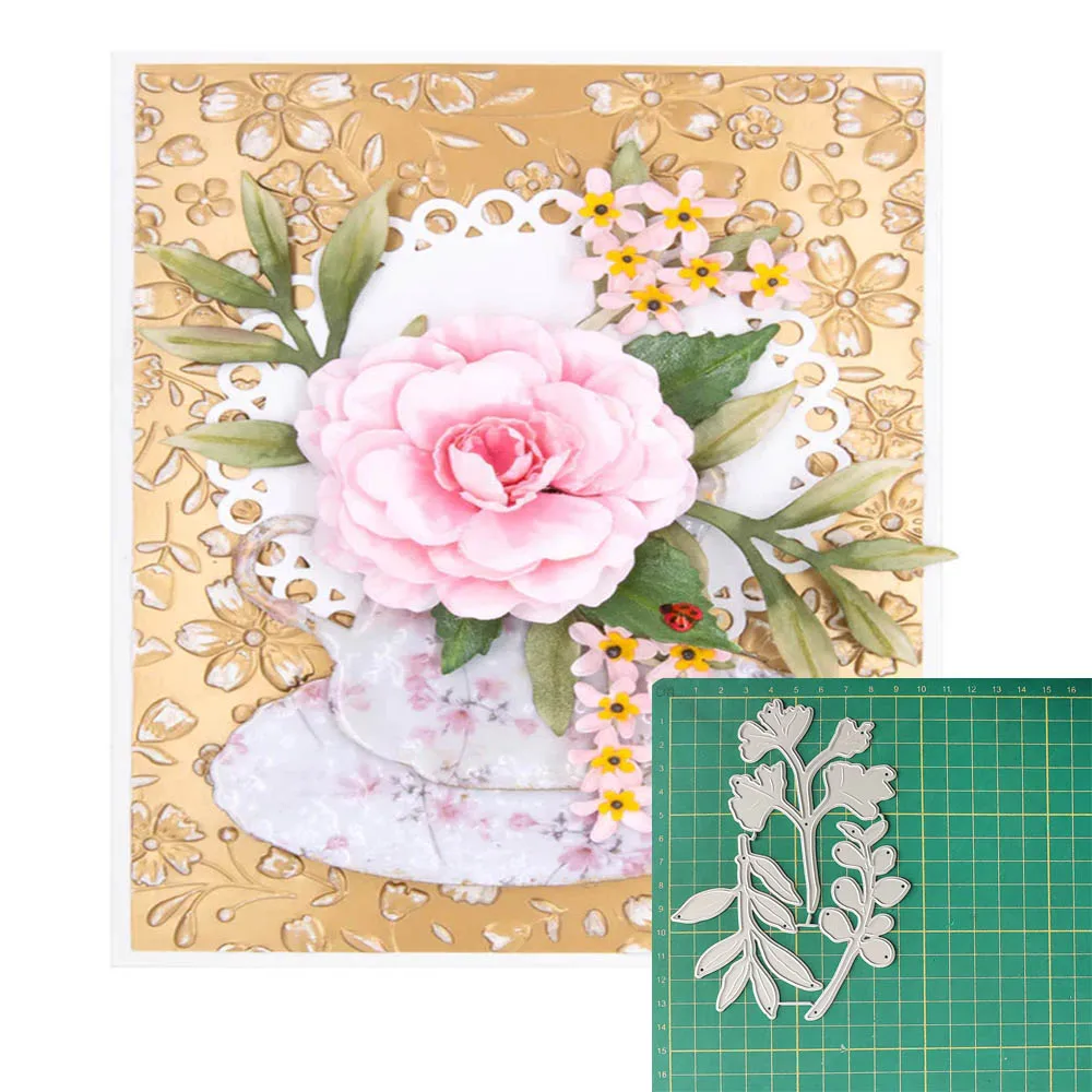 

Flower grass combination Metal Cutting Dies DIY Scrapbooking Embossing Paper Cards Photo Album Making Crafts
