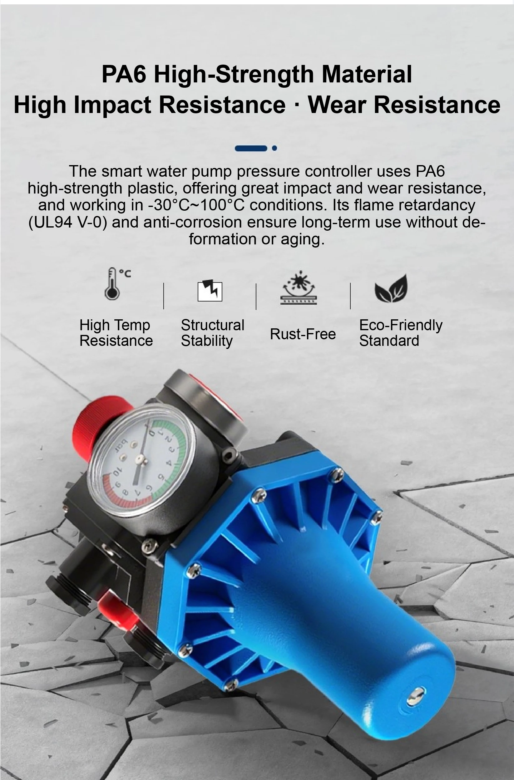 PS03 Air Source Heat Pump Pressure Switch Pump Automatic Booster Pump Controller