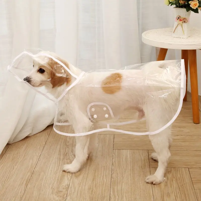 thumbnail image 1 of Chubasquero para perros, impermeable, transparente, ropa de exterior para mascotas, para perros pequeños, medianos, bulldog francés, cachorros, gatos, trajes de macotas, 1 of 5