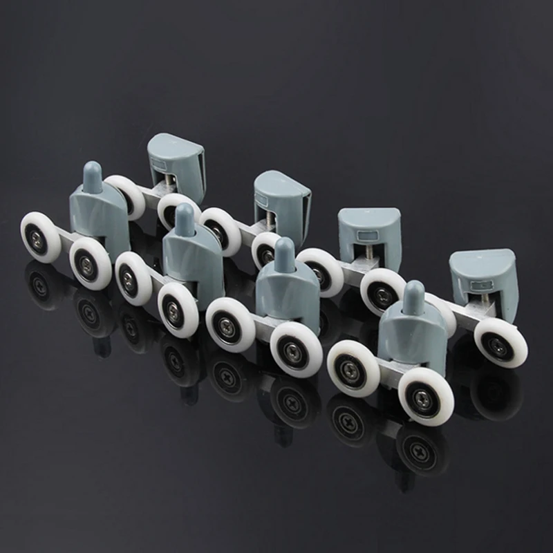 4/8pcs Zinc alloy double shower door roller wheel runner/pulleys/rollers/wheels bearing diameter 19mm/20mm/23mm/25mm/27mm
