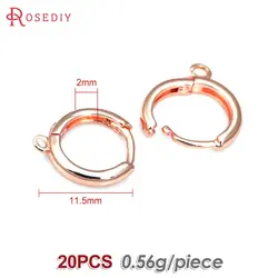 Elegant Brass Round Circle Hoop Earrings in 18K Gold & Silver Finish - Jewelry Making Supplies Set (20PCS) (45843 - RoseGoldColor)