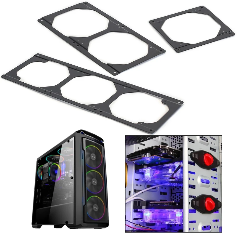 Chassi Ventilador de Refrigeração Conversão Adaptador Suporte para Computador Dissipador Calor Gadget Accesso 120 a 140 240 a 280 360 a 420 - Imagem 2