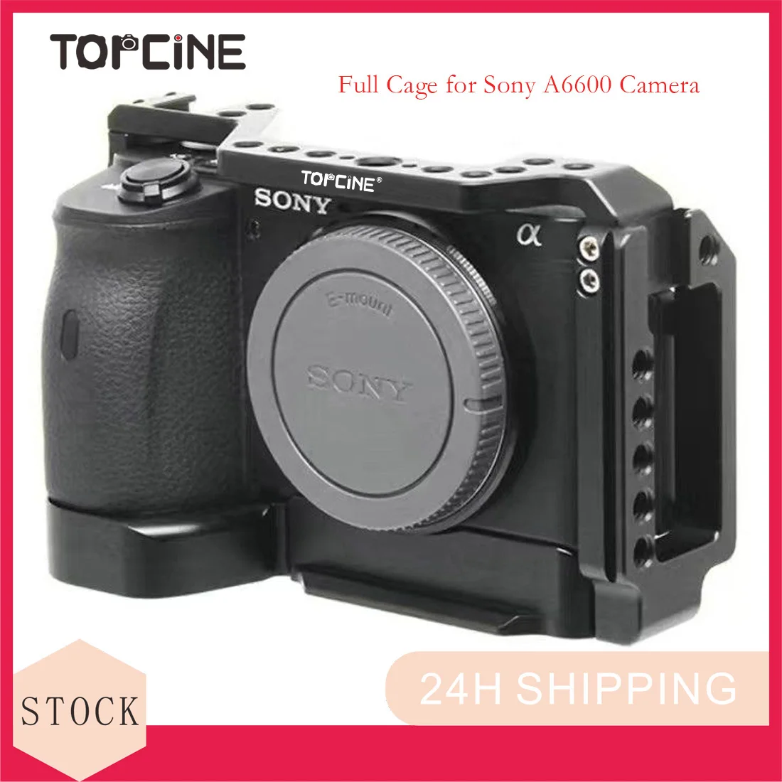 Gabbia Topcine A6600 Per Fotocamera Sony Alpha A6600, Piastra A Sgancio Rapido Per Arca-Swiss,3/8 "-16 Fori Di Posizionamento Per Arri