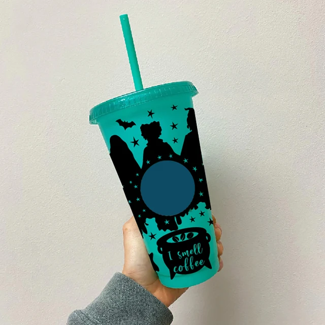 Hocus Pocus 마녀 비닐 스티커: 할로윈 정신으로 스타벅스 벤티 콜드 컵을 꾸미세요