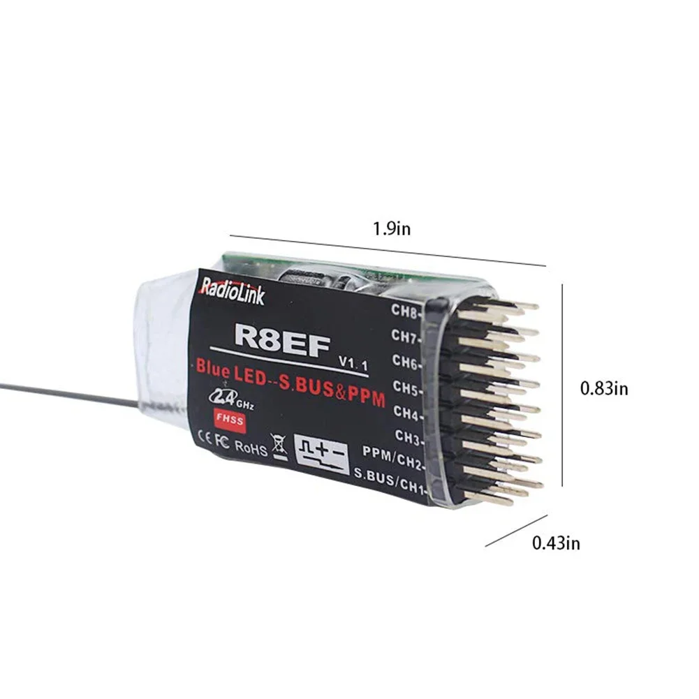 Приемник Radiolink R8EF 8 каналов 2,4 ГГц FHSS для T8FB S-BUS PPM PWM