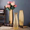 30CM Luxury Europe Gold Ceramic Vase Home Decor Creative Design Porcelain Decorative Flower Vase For Wedding Decoration 6