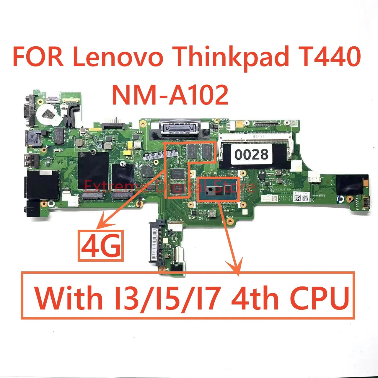 Dissipatore Ventola 5-Pin V2 per Lenovo ThinkPad T440 20B7S0LF1G Ricambio