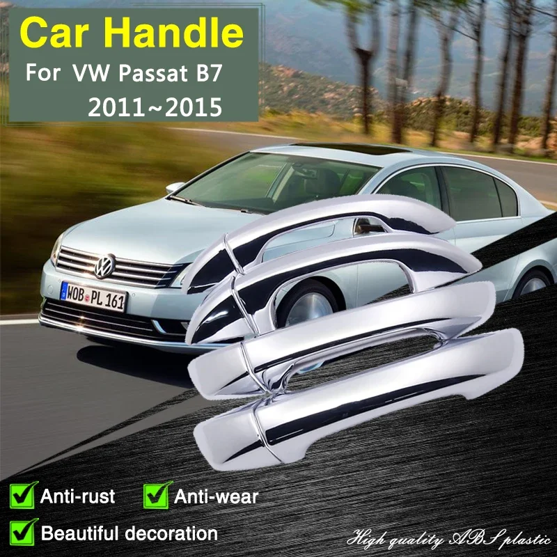 

for Volkswagen VW Passat B7 2011 2012 2013 2014 2015 Chrome Door Handle Cover Car Accessorie Exterior Styliny Decorate Stickers