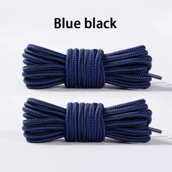 Durable Heavy - Duty Round Boot Laces - 2 Pairs for Hiking, Work, and Outdoor Sports (Blue black)