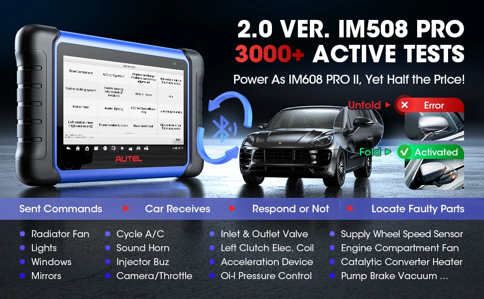 Autel MaxiIM IM508S Pro – contrôle bidirectionnel et tests actifs