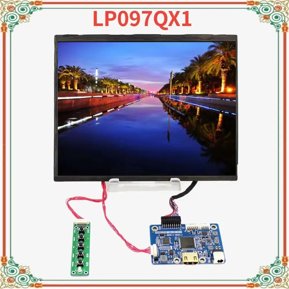 9.7인치 LP097QX1 1024x768 EDP 인터페이스 IPS LCD 스크린 디스플레이 패널(HDMI LCD 컨트롤러 드라이버 보드 포함) VS-HDMI2EDP