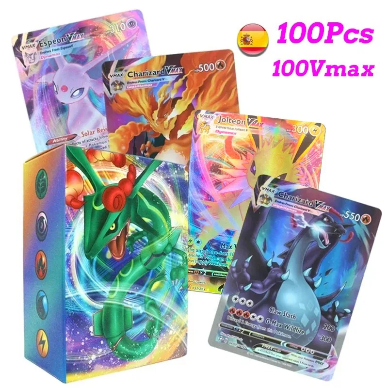 thumbnail image 1 of Anime Holographic Cards Evolutions Scarlet Violet Charizard Pikachu Vmax EX Vstar GX English Spanish French Shiny Card, 1 of 5