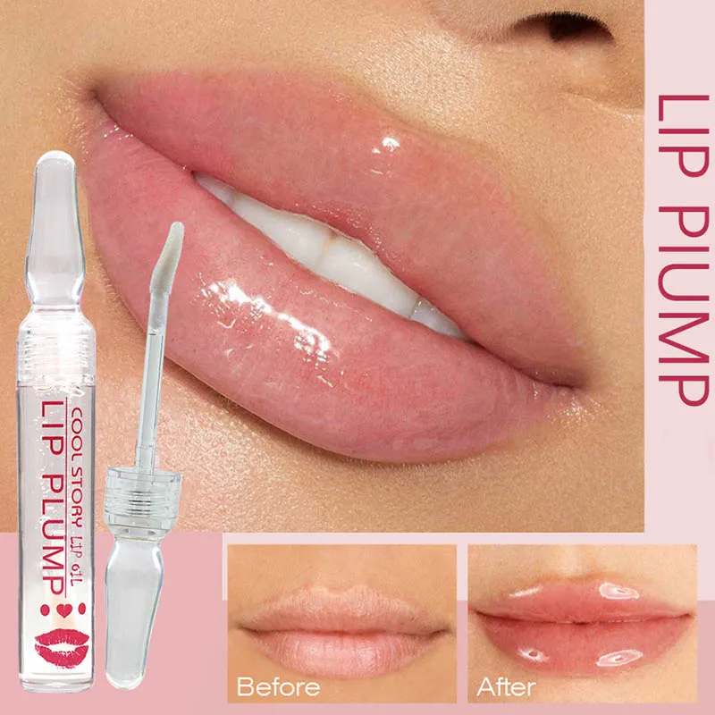 Hyaluronic Lip Gloss Clear Crystal Jelly Moisturizing Lip Oil Plumping Tint Reducing Lines Waterproof Balm Cosmetics lip balm,lip gloss,lip makeup,lip tint,lip oil,lip plumper