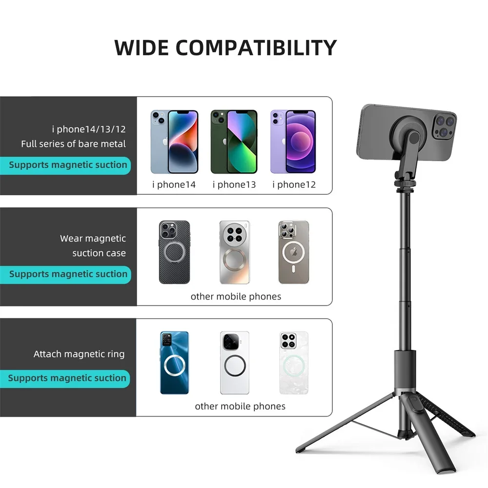 Support Téléphone Magnétique Avec Sabot Froid - Compatible IPhone 13-17 Et Android, Filetage 1/4" Pour Trépied