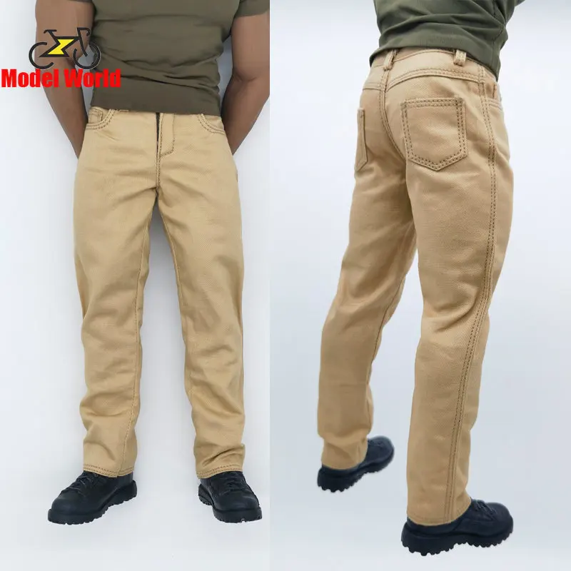 

1/6 Scale male dolls clothes yellow khaki Casual pants fit AT027 M34 M35 strong male body model