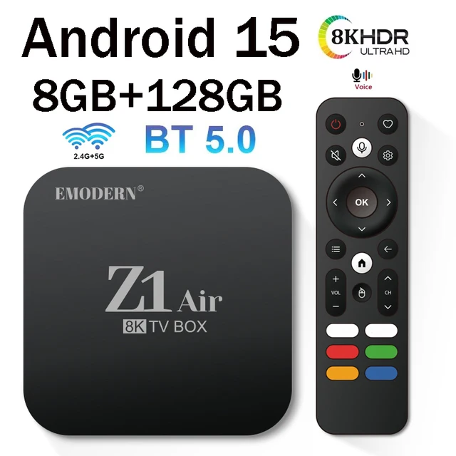 Z1 Air TV Box Android 15 Smart Allwinner H313 Quad Core 8GB 128GB Support 1080P 8K 4K WiFi 4G 5G BT5.0 Voice Media Player iptv