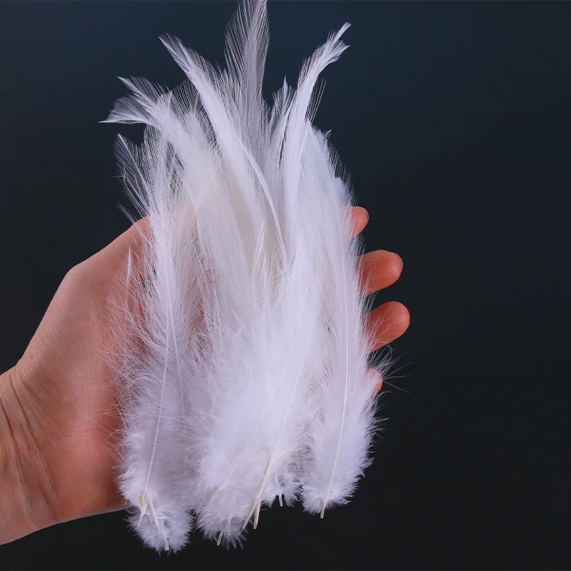

(50/100pcs in two sizes) 6-8cm white feather DIY handmade material chicken feather jewelry accessories craft decoration