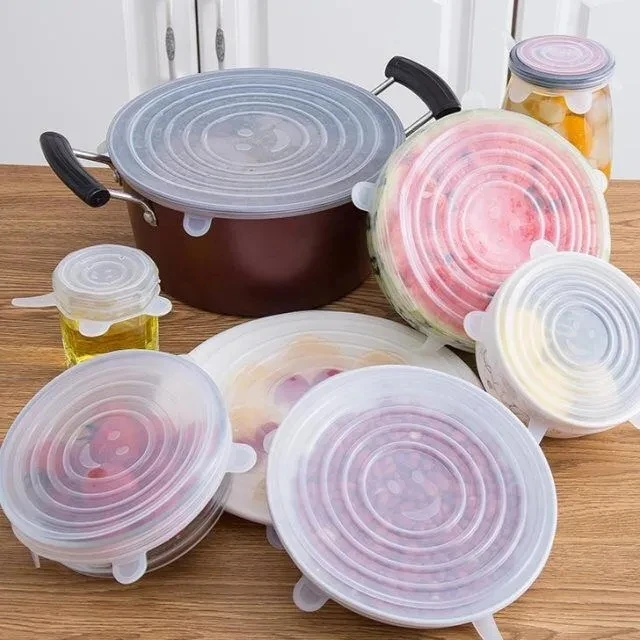 Silicone Covers Stretch Lids Reusable Airtight Food Wrap Keeping Fresh Seal Bowl Stretchy Wrap Food Storage
