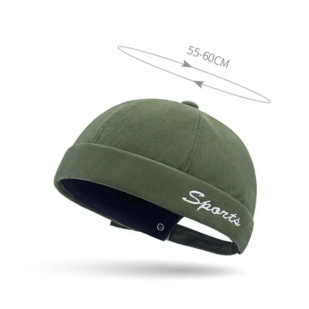 Retro Women Men Brimless Beanie Hat Cap Spring Autumn Breathable Cotton Adjustable Skullcap Unsex Hip Hop Streetwear Hats 6