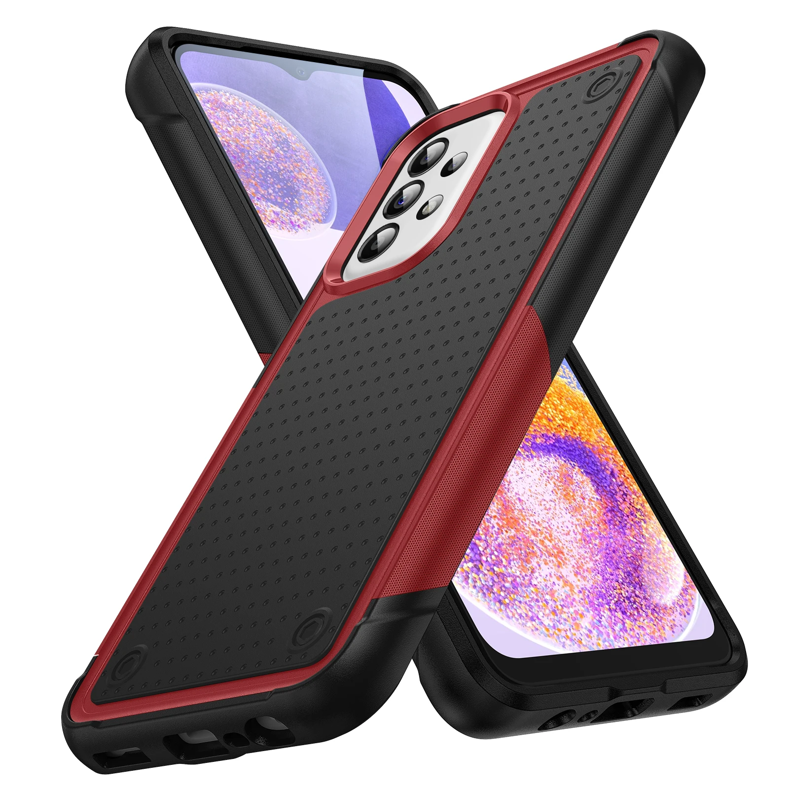 Durable Shockproof Armor Phone Case with Soft TPU Frame and Hard Plastic Back Cover