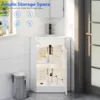 26" Corner Bathroom Vanity Sink Combo for Small Space Freestanding Cabinet with Resin Sink and Matte Black Faucet ﻿ 5