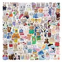 60/120pcs Calico Critters Stickers Laptop Scrapbook Decoration Graffiti Decals Skateboard Laptop Waterproof Sticker Toys Decor 1